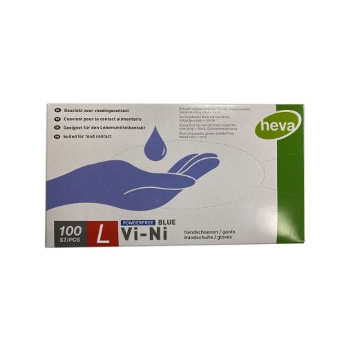 Boîte de 100 Gants Vi-Ni (Vinyl + Nitrile) Bleu Taille L - Henri Julien