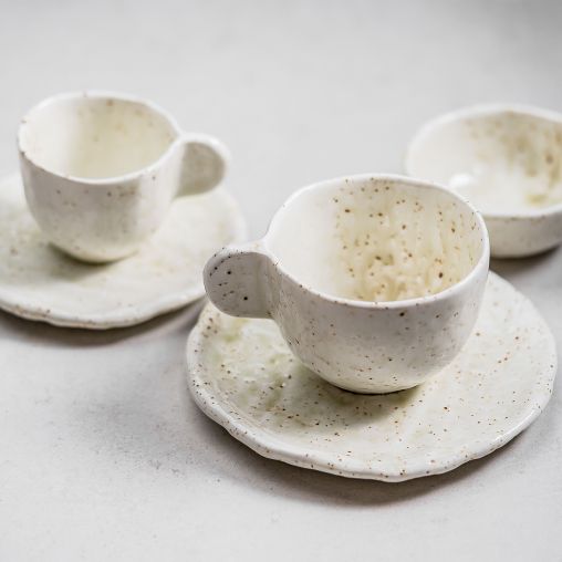 Soucoupe à café VITA Ø125mm Porcelaine Beige - Henri Julien