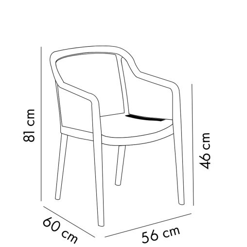 Fauteuil ANTIBES Polypropylène 56x60x81cm Khaki - Henri Julien