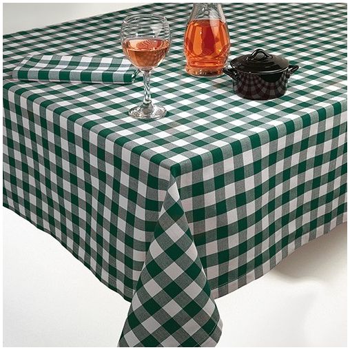 Nappe tissu Carrée Capri 130x130 Carreaux Vert - Henri Julien