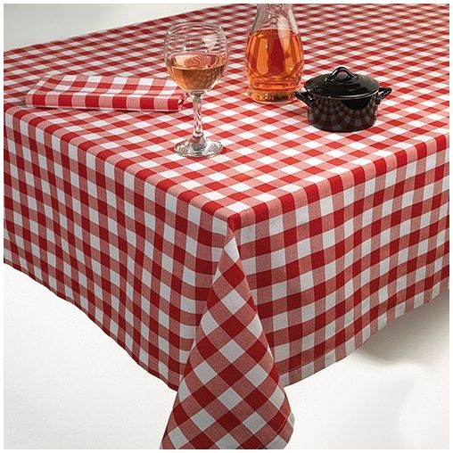 Nappe tissu Rectangulaire 130x170 Carreaux Rouge - Henri Julien