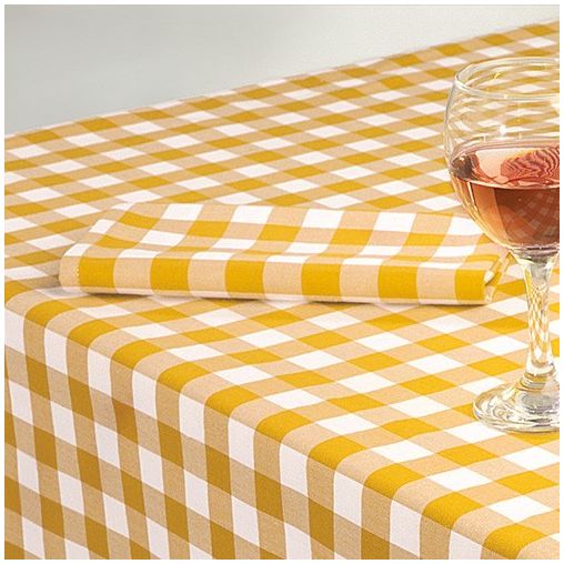 Serviette de table tissu Capri Carreaux Jaune - Henri Julien