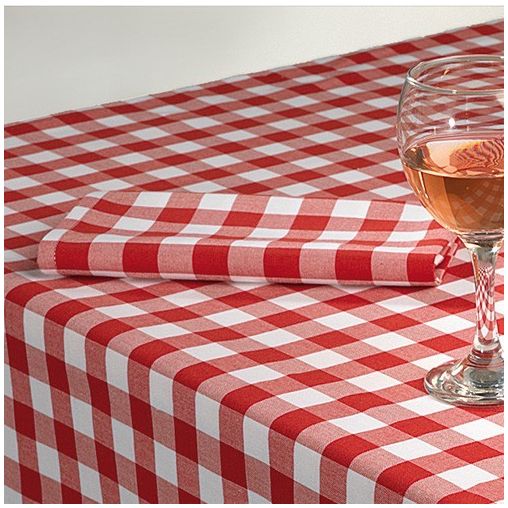 Serviette de table tissu Capri Carreaux Rouge - Henri Julien