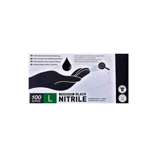 Boîte de 100 Gants Nitrile Noir Taille L - Henri Julien