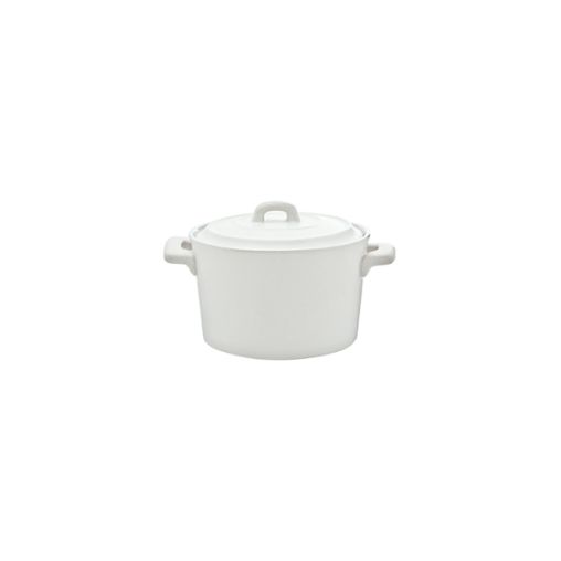 Cocotte + couvercle Ø100mm Blanc - Henri Julien