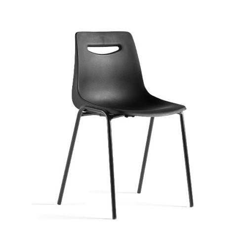 Chaise CAMPUS Polypropylène et Acier Epoxy 47x51xh77cm Noir - Grosfillex - Henri Julien