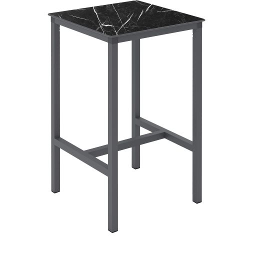 Table haute URBAN 70x70xh110cm Black marble et Anthracite - Ezpeleta - Henri Julien