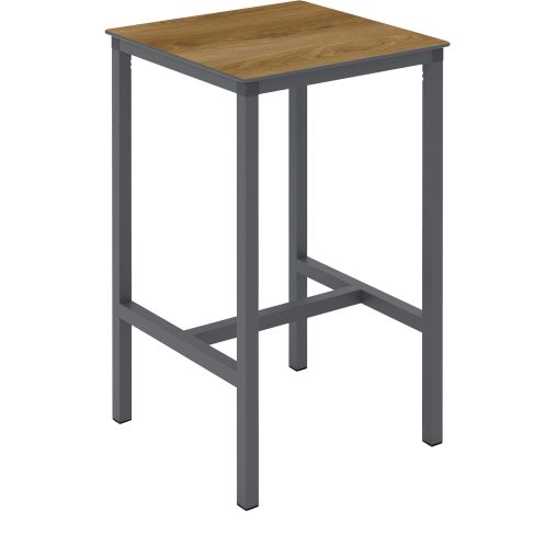 Table haute URBAN 70x70xh110cm Dark oak et Anthracite - Ezpeleta - Henri Julien