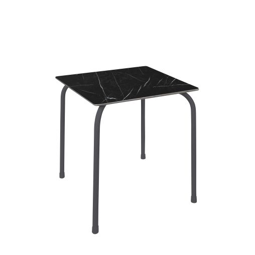 Table RODAS 70x70xh73cm Black marble et Anthracite - Ezpeleta - Henri Julien