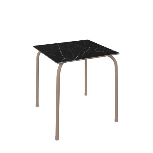 Table RODAS 70x70xh73cm Black marble et Taupe - Ezpeleta - Henri Julien