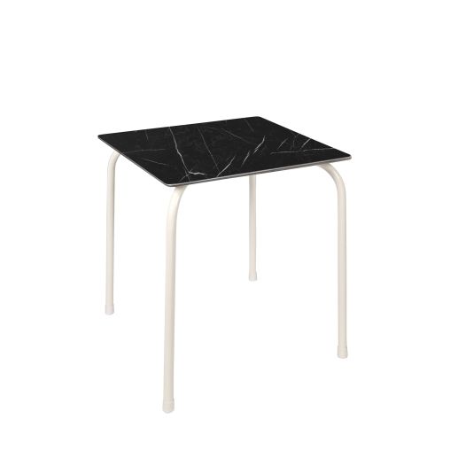 Table RODAS 70x70xh73cm Black marble et White - Ezpeleta - Henri Julien