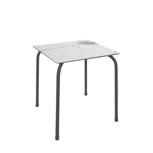 Table RODAS 70x70xh73cm White marble et Anthracite - Ezpeleta - Henri Julien