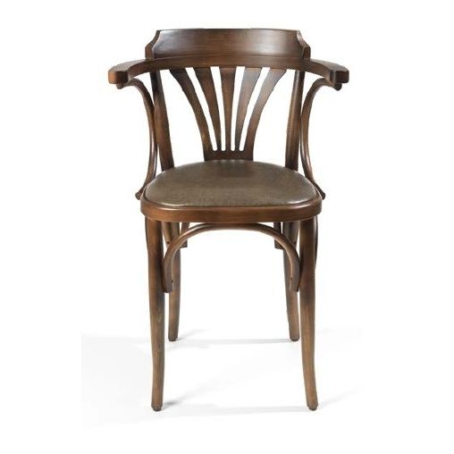 Fauteuil assise garnie Cuir ambré LOUVRES Wengé noir - Henri Julien