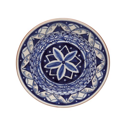 Assiette plate TERRACOTTA Ø280mm Grès Bleu et Blanc - Henri Julien