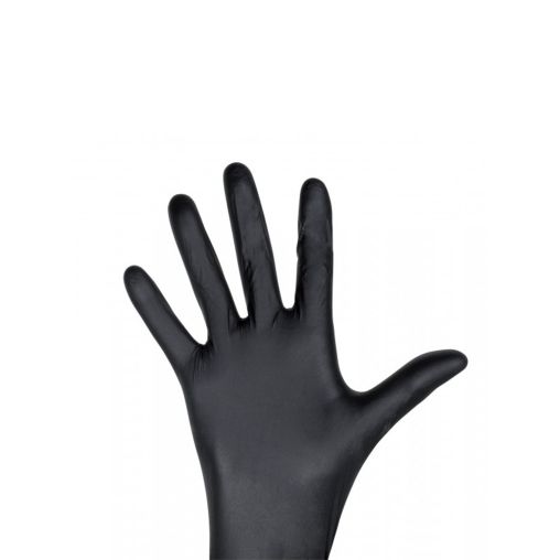 100 Gants jetables BLACK MAMBA Nitrile Taille S Noir - Henri Julien