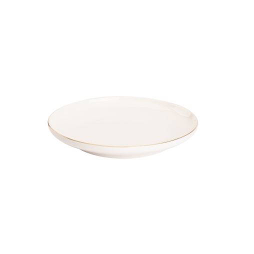 Assiette plate LIGNE D'OR Ø210mm Porcelaine Blanc Filet Or - Henri Julien