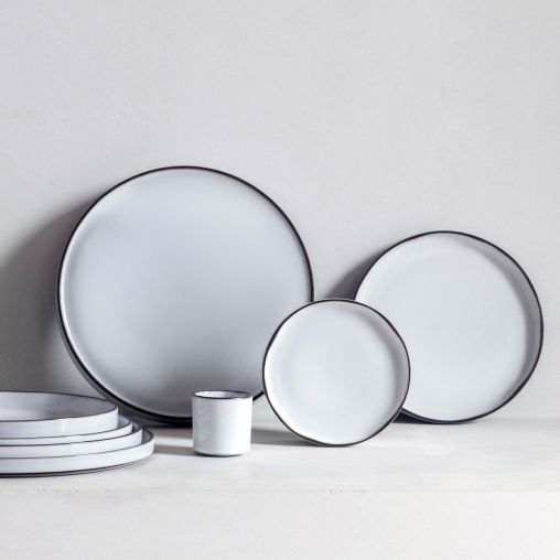 Assiette plate CARACTÈRE Ø280mm Céramique Blanc et Noir - Henri Julien