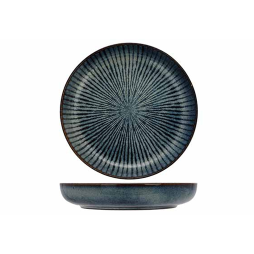 Assiette Atlantis Stripe Ø240mm Bleu - Henri Julien