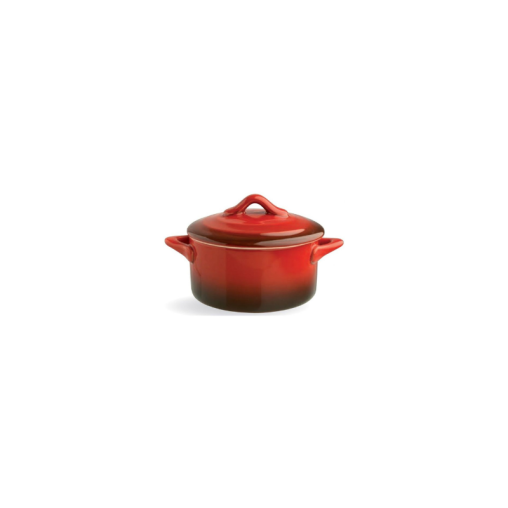 Cocotte rouge flammé + couvercle ø100mm - Henri Julien