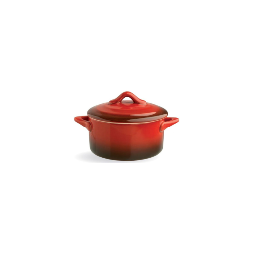 Cocotte rouge flammé + couvercle ø125 - Henri Julien