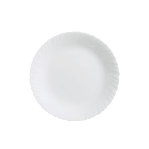 Assiette plate PRIMA FESTON ø230mm Verre Trempé Blanc - Arcoroc - Henri Julien