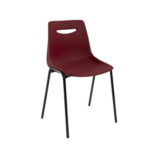 Chaise CAMPUS Polypropylène et Acier Epoxy 47x51xh77cm Bordeaux - Grosfillex - Henri Julien