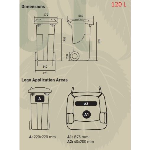 Collecteur Atlas 120 litres couvercle Vert - Henri Julien