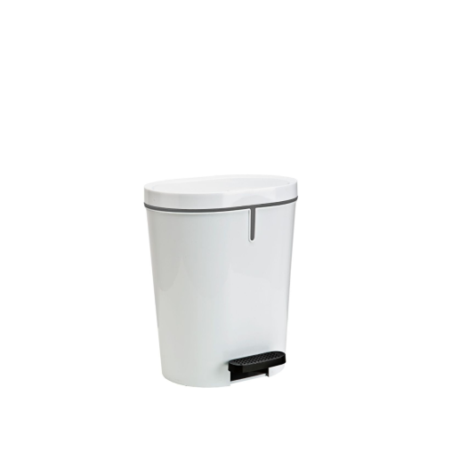 Poubelle à pédale ovale 25L Blanc - Prix en baisse - Henri Julien
