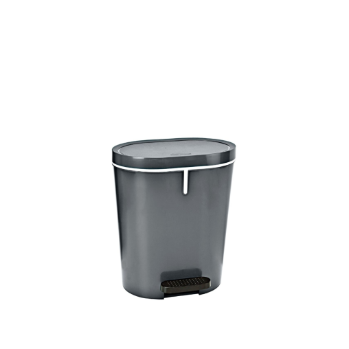 Poubelle à pédale ovale 25L Noir - Prix en baisse - Henri Julien