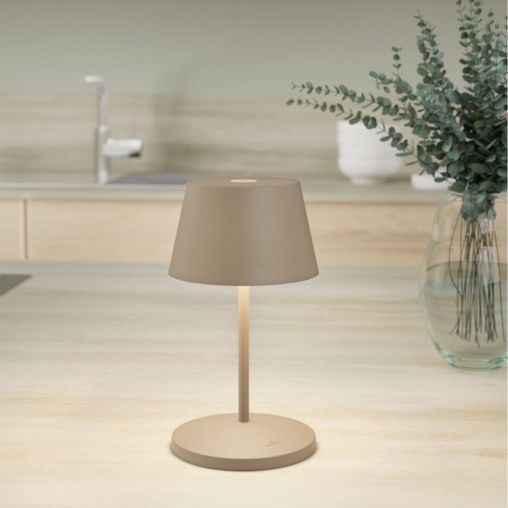 Lampe de table LED SEOUL Aluminium Ø11xh20cm Sable - Henri Julien