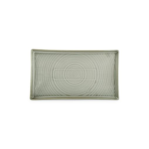 Assiette plate rectangulaire LINE 220x120mm Porcelaine Grey - Henri Julien