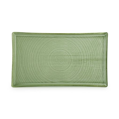 Plat de service rectangulaire LINE 300x170mm Green - Henri Julien