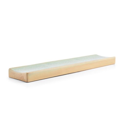 Plat de service TERRA GREEN 325x75xh25mm Porcelaine Vert - Henri Julien