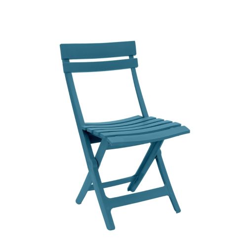 Chaise pliante SQUARE Polypropylène 42x50xh80cm Bleu minéral - Grosfillex - Henri Julien