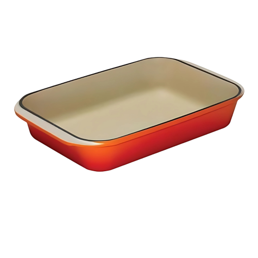 Plat Rectangle 'MM' Fonte culinaire 33,5X21,5 Rubis - Henri Julien