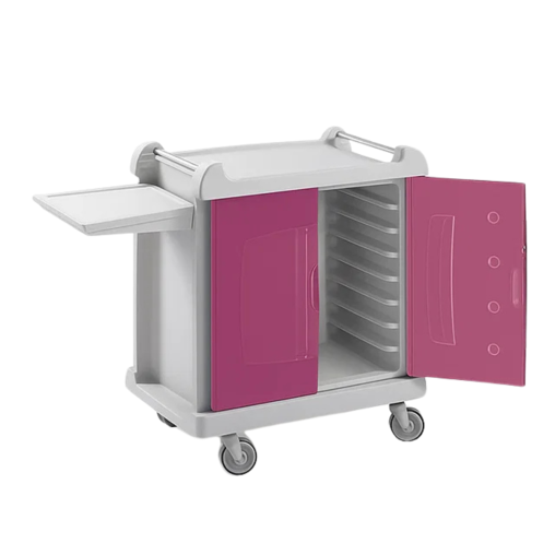 Chariot Petit déjeuner Monobloc 4 portes Framboise - Saint Romain - Henri Julien