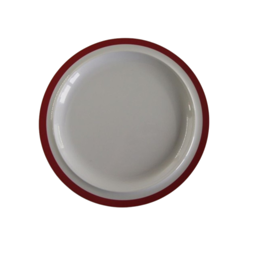 Assiette Plate '500' Mélamine Ø222mm Aile Rouge - Henri Julien