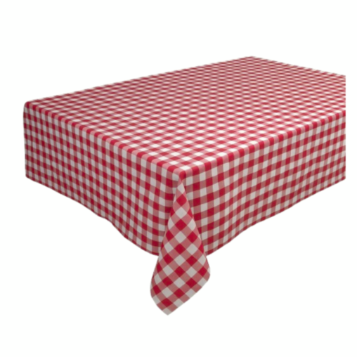 Nappe tissu Ronde ø150cm Carreaux Rouge - Henri Julien