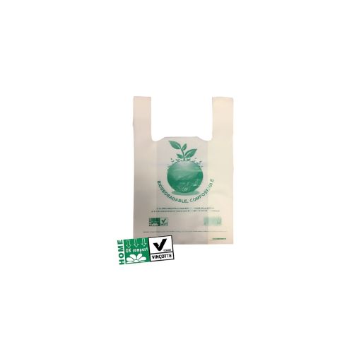 1000 Sacs bretelles biodégradable 260mm + 120mm x 450mm Blanc - Henri Julien