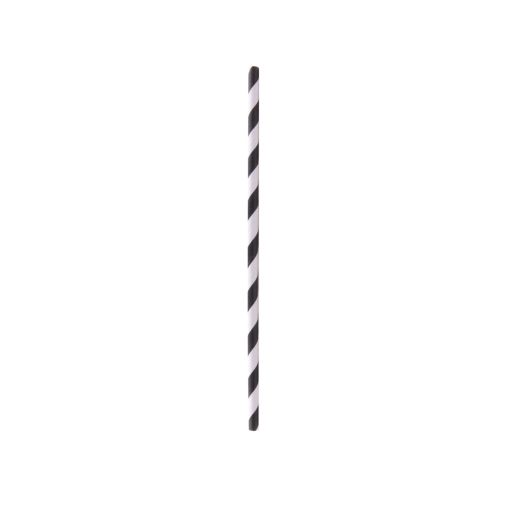 100 Pailles papier torsadées Ø6x200mm Noir - Henri Julien