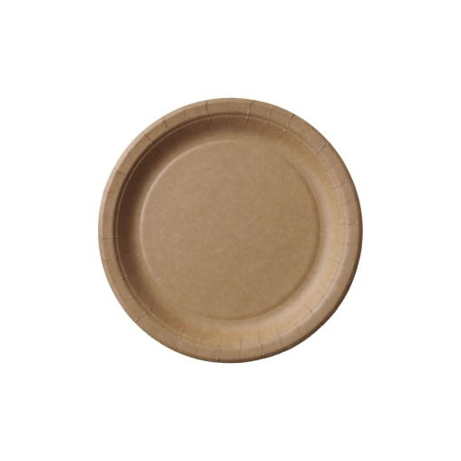 450 Assiettes plates carton BIOSTRONG Ø230mm Kraft - Henri Julien