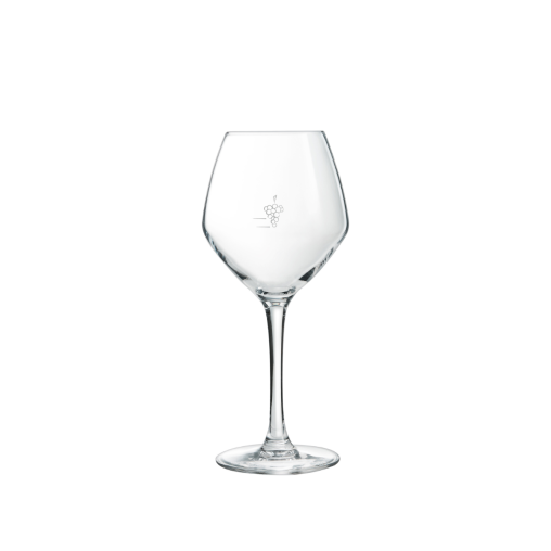 Verre à pied Cabernet Vins Jeunes 35cl gravure Grappe - 2 lignes de contenance - Chef & Sommelier - Henri Julien