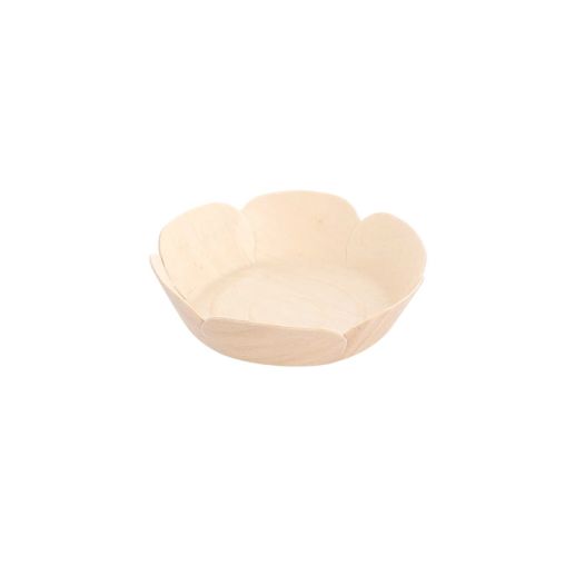 50 Barquettes fleur WOOD Ø110xh30mm Bois - Henri Julien