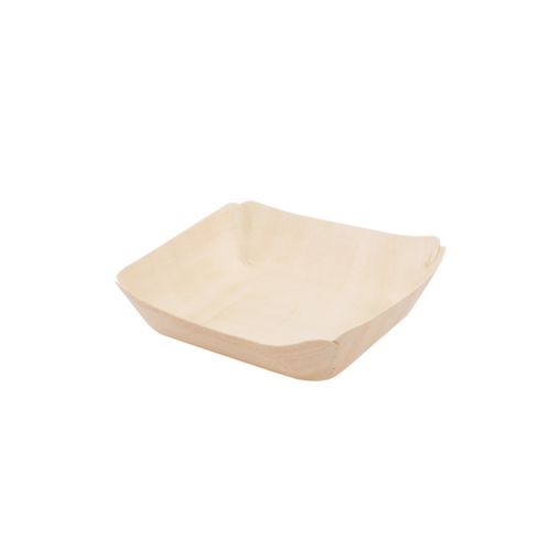 50 Barquettes rectangles WOOD 150x117xh15mm Bois - Henri Julien