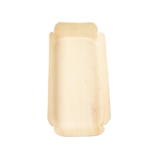 50 Barquettes rectangles WOOD 225x115xh30mm Bois - Henri Julien