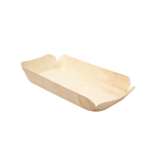 50 Barquettes rectangles WOOD 225x115xh30mm Bois - Henri Julien