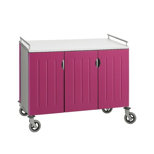 Chariot inox 6 portes 3 compartiments GN11/1 Framboise - Henri Julien