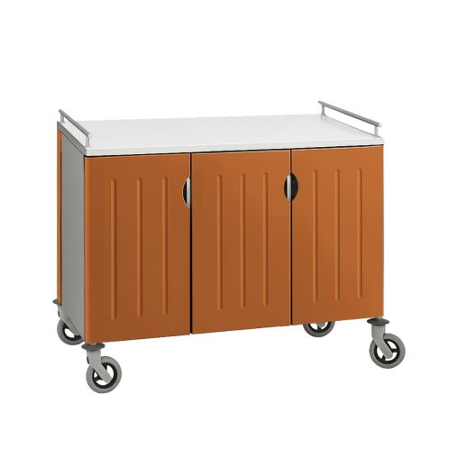 Chariot inox 6 portes 3 compartiments GN1/1 Terracotta - Henri Julien