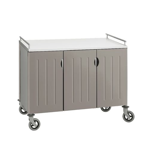 Chariot inox 6 portes 3 compartiments GN1/1 Taupe - Henri Julien