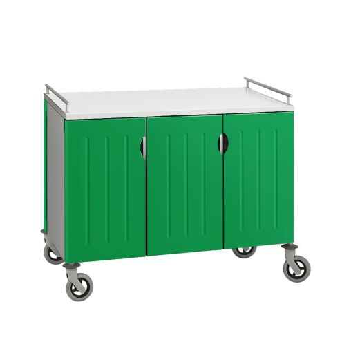 Chariot inox 6 portes 3 compartiments GN1/1 Vert - Henri Julien